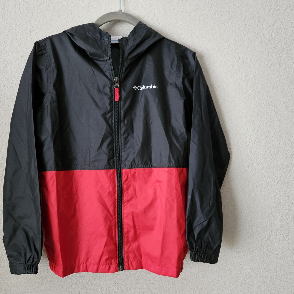 Columbia Kids' Boys Black Red Windbreaker Jacket New W/o Tag Size Medium (10/12)